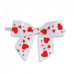 White/Red Valentine - Bow with Twist Tie - 3-1/2" Width Bow - 4" Twist Tie