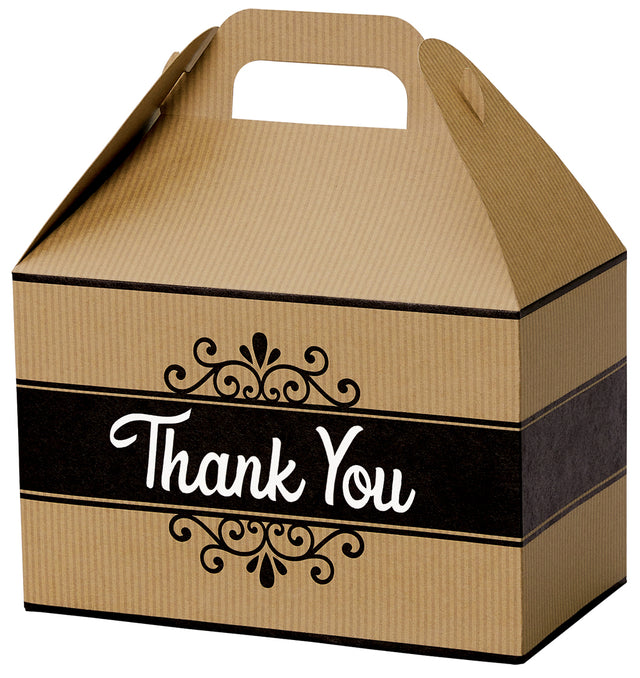 Thank You Kraft Stripes - Gable Box - 8-1/2 x 5 x 5-1/2"