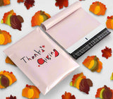 Thanksgiving Poly Mailers Size 10x13 Pink Fall Shipping Bags