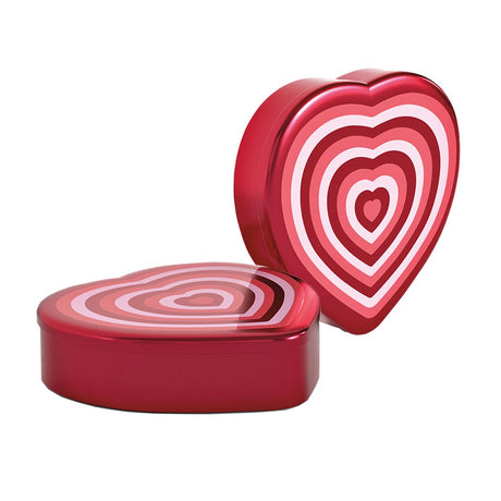Concentric Striped - Heart Tin - (1/2 lb) 6-3/8 x 5-1/2 x 1-1/8"