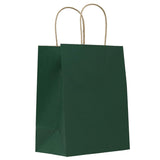 Matte Kraft Hunter Green - Matte Shopping Bags - 8 x 4-3/4 x 10-3/8"