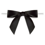 Black - Bow with Twist Tie - 2-3/4" Width Bow - 4" Twist Tie