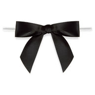 Black - Bow with Twist Tie - 2-3/4" Width Bow - 4" Twist Tie