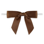 Brown - Bow with Twist Tie - 2-3/4" Width Bow - 4" Twist Tie