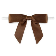 Brown - Bow with Twist Tie - 2-3/4" Width Bow - 4" Twist Tie