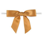Old Gold - Bow with Twist Tie - 2-3/4" Width Bow - 4" Twist Tie
