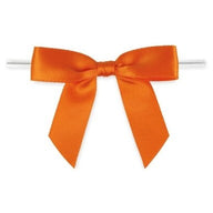 Orange - Bow with Twist Tie - 2-3/4" Width Bow - 4" Twist Tie