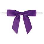 Purple - Bow with Twist Tie - 2-3/4" Width Bow - 4" Twist Tie