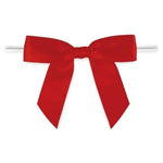 Red - Bow with Twist Tie - 2-3/4" Width Bow - 4" Twist Tie