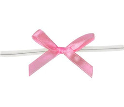 Pink - Bow with Twist Tie - 1-5/8" Width Bow - 3" Twist Tie