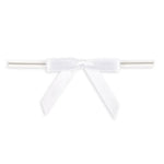 White - Bow with Twist Tie - 1-5/8" Width Bow - 3" Twist Tie