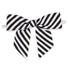 Black/White Diagonal Stripe - Bow with Twist Tie - 3-1/2" Width Bow - 4" Twist Tie