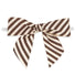 Brown/Cream Diagonal Stripe - Bow with Twist Tie - 3-1/2" Width Bow - 4" Twist Tie