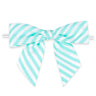 Blue/White Diagonal Stripe - Bow with Twist Tie - 3-1/2" Width Bow - 4" Twist Tie