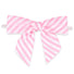 Pink/White Diagonal Stripe - Bow with Twist Tie - 3-1/2" Width Bow - 4" Twist Tie