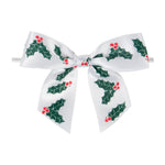 Holly - Bow with Twist Tie - 3-1/2" Width Bow - 4" Twist Tie