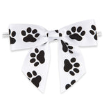 Paw Print - Bow with Twist Tie - 3-1/2" Width Bow - 4" Twist Tie