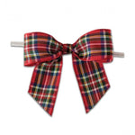 Christmas Plaid - Bow with Twist Tie - 3-1/2" Width Bow - 4" Twist Tie