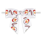 Santa & Candy Cane - Bow with Twist Tie - 3-1/2" Width Bow - 4" Twist Tie