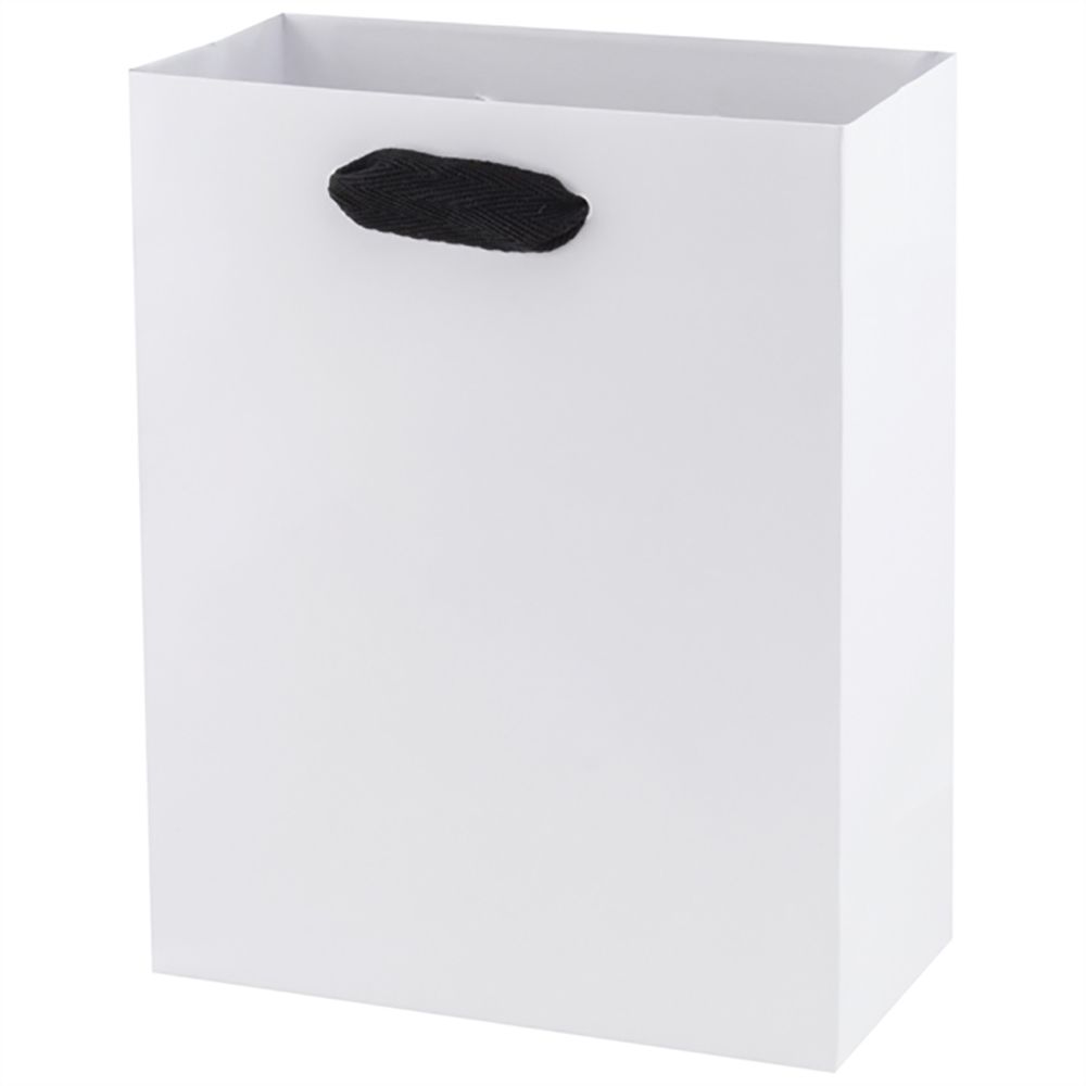 Uptown Black Tie - Twill Ribbon Handle Gift Bag - 8 x 4 x 10"