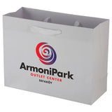 Uptown White - Twill Ribbon Handle Gift Bag - 13 x 5 x 10"