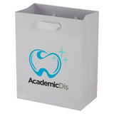 Uptown White - Twill Ribbon Handle Gift Bag - 8 x 4 x 10"
