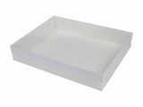 White Swirl Base / Clear Lid - Presentation Box - 11-1/4 x 8-3/4 x 2"