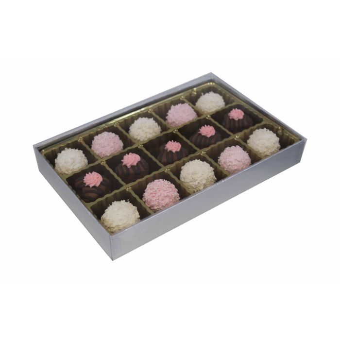 Silver Silk Clear Lid Rigid Candy Boxes