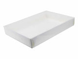 White Swirl Base / Clear Lid - Presentation Box - 6-9/16 x 4-13/16 x 1"