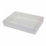 White Swirl Base / Clear Lid - Presentation Box - 8-5/8 x 5-5/8 x 1-3/8"