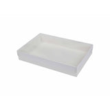 White Swirl Base / Clear Lid - Presentation Box - 9-5/8 x 6-3/8 x 1-5/8"