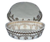 White/Gold Design - Baking Cup - 3 (Dia) x 3/4" (H)