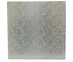 Rose Design Embossed Silver Foil - Square Cake Drum - 10" Square
