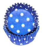 Polka Dot Blue - Baking Cup - 1-3/8 (Dia) x 3/4" (H)