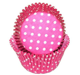 Polka Dot Hot Pink - Baking Cup - 1-3/8 (Dia) x 3/4" (H)
