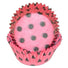 Hot Dots - Hot Pink W/Brown Dots - Baking Cup - 2" (Dia) x 1-1/4" (H)