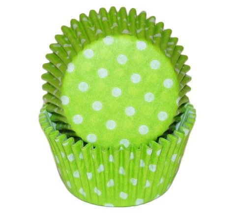 Polka Dot Lime Green - Baking Cup - 2" (Dia) x 1-1/4" (H)