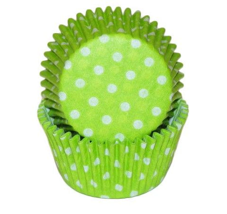 Polka Dot Lime Green - Baking Cup - 2" (Dia) x 1-1/4" (H)
