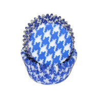 Houndstooth Blue - Baking Cup - 1-3/8 (Dia) x 3/4" (H)