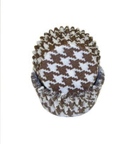 Houndstooth Brown - Baking Cup - 1-3/8 (Dia) x 3/4" (H)