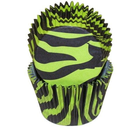 Zebra Black/Green - Baking Cup - 2-7/16 (Dia) x 2" (H)