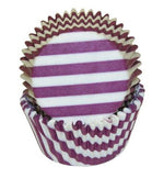 Burgundy Stripe - Baking Cup - 2" (Dia) x 1-1/4" (H)