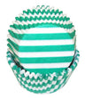 Green Stripe - Baking Cup - 2" (Dia) x 1-1/4" (H)