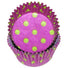 Hot Dots - Purple W/Lime Dots - Baking Cup - 2" (Dia) x 1-1/4" (H)