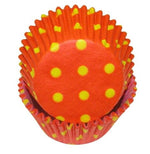 Hot Dots - Orange W/Yellow Dots - Baking Cup - 2" (Dia) x 1-1/4" (H)