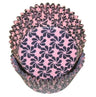 Pinwheel Pink W/Black - Baking Cup - 2" (Dia) x 1-1/4" (H)