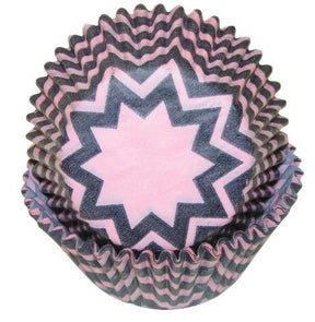 Chevron Black W/ Pink - Baking Cup - 2" (Dia) x 1-1/4" (H)