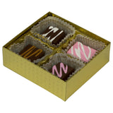 Gold Diamond - Clear Lid - Rigid Candy Box - Lid & Base - (1/8 lb) 3-1/2 x 3-1/4 x 1-1/8"
