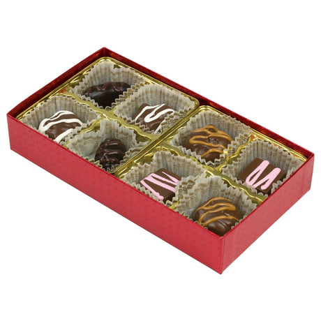 Red Diamond - Clear Lid - Rigid Candy Box - Lid & Base - (1/4 lb) 6-1/2 x 3-1/2 x 1-1/8"
