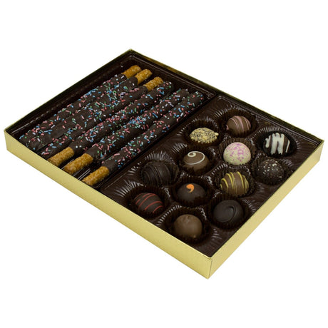 Gold Diamond - Clear Lid - Rigid Candy Box - Lid & Base - (1 lb) 10-1/2 x 8-1/8 x 1-1/8"